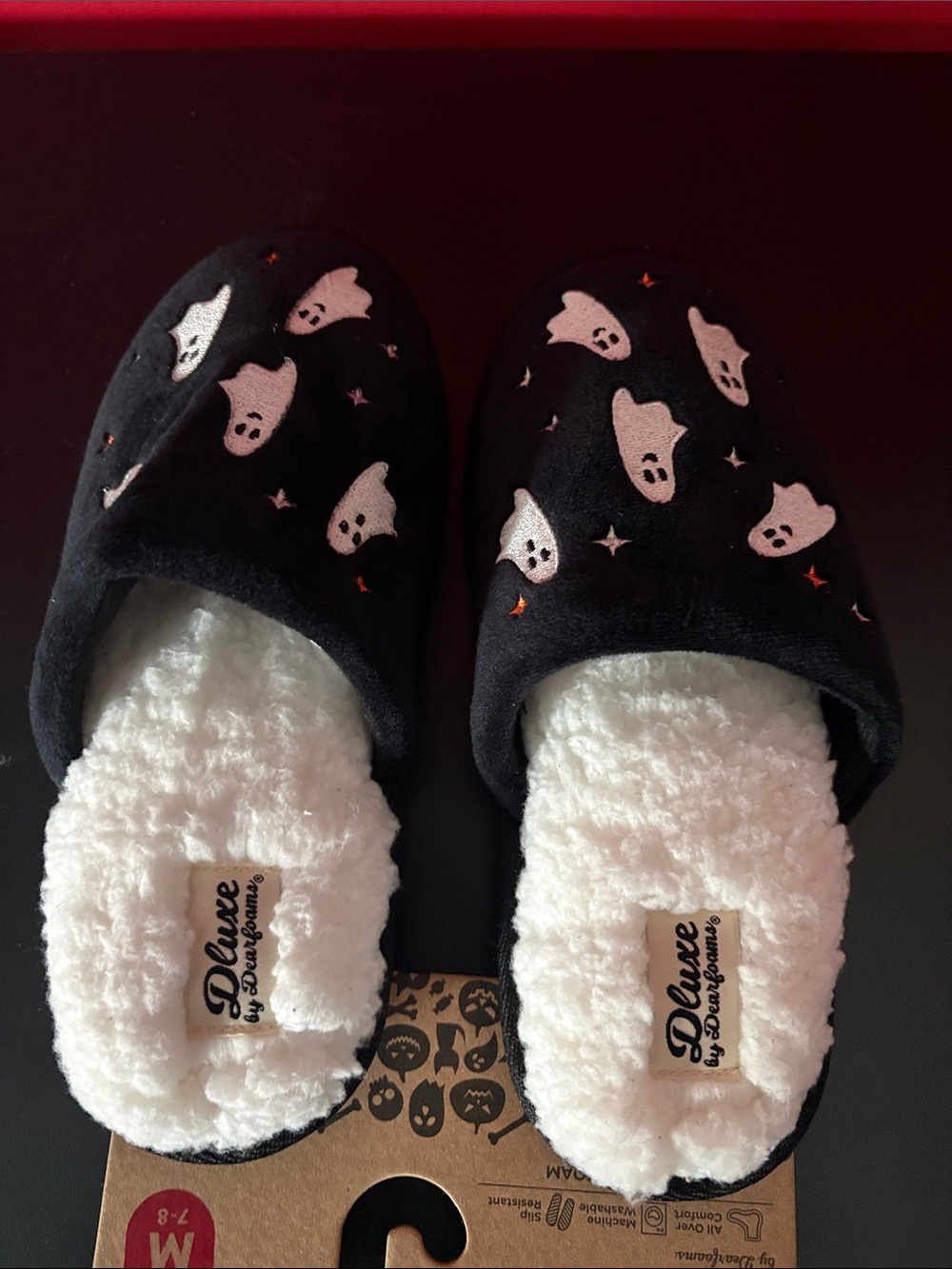 Women’s Black Ghost Cozy Slip-Ons - Picture 3 of 5